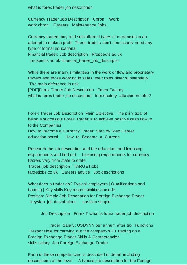 What Is Forex Trader Job Description Coupon Code - 